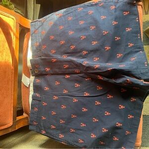 J Crew Navy Blue lobster Print Men Shorts